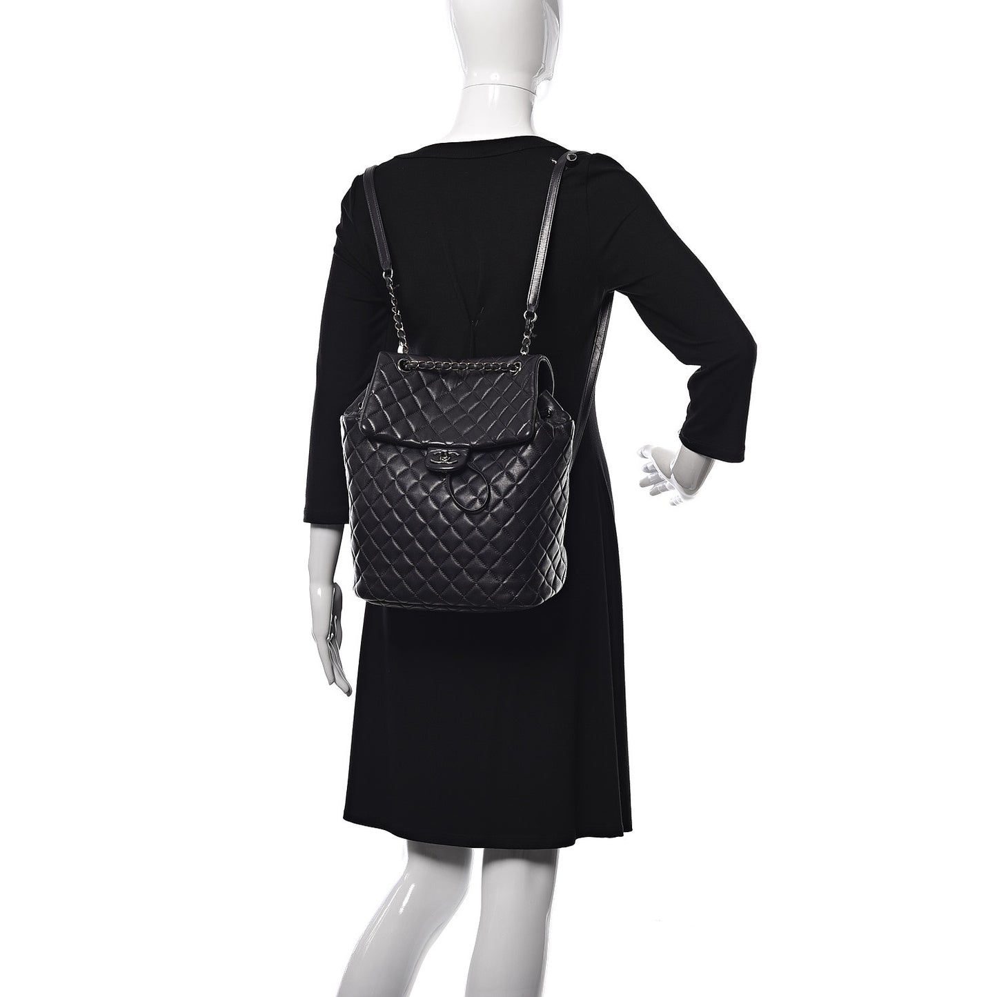 Calfskin Quilted Large Urban Spirit Backpack Navy