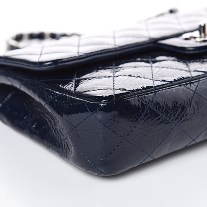 Chanel Distressed Patent Quilted East West Flap Navy Blue 8 of 15