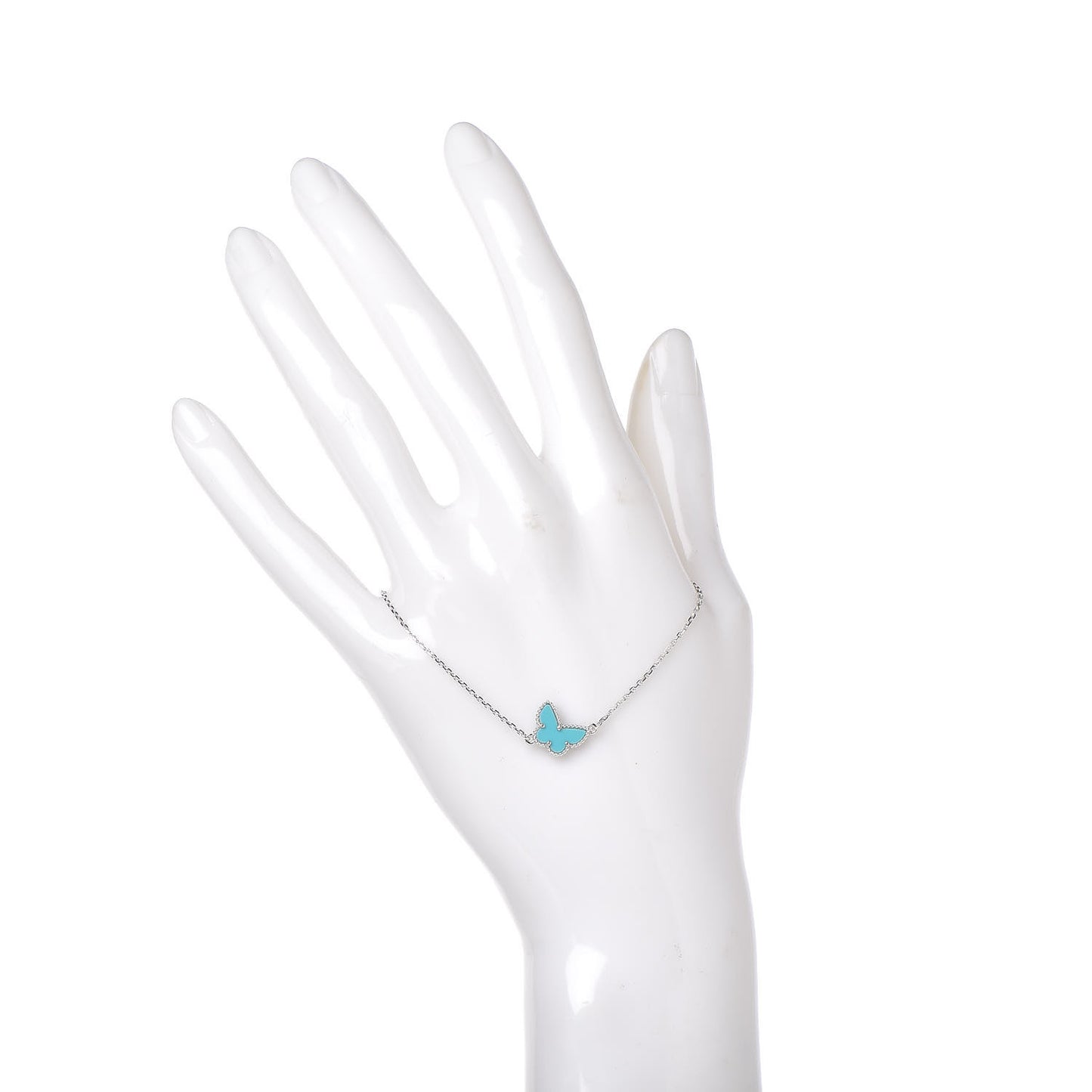 18K White Gold Turquoise Sweet Alhambra Butterfly Bracelet