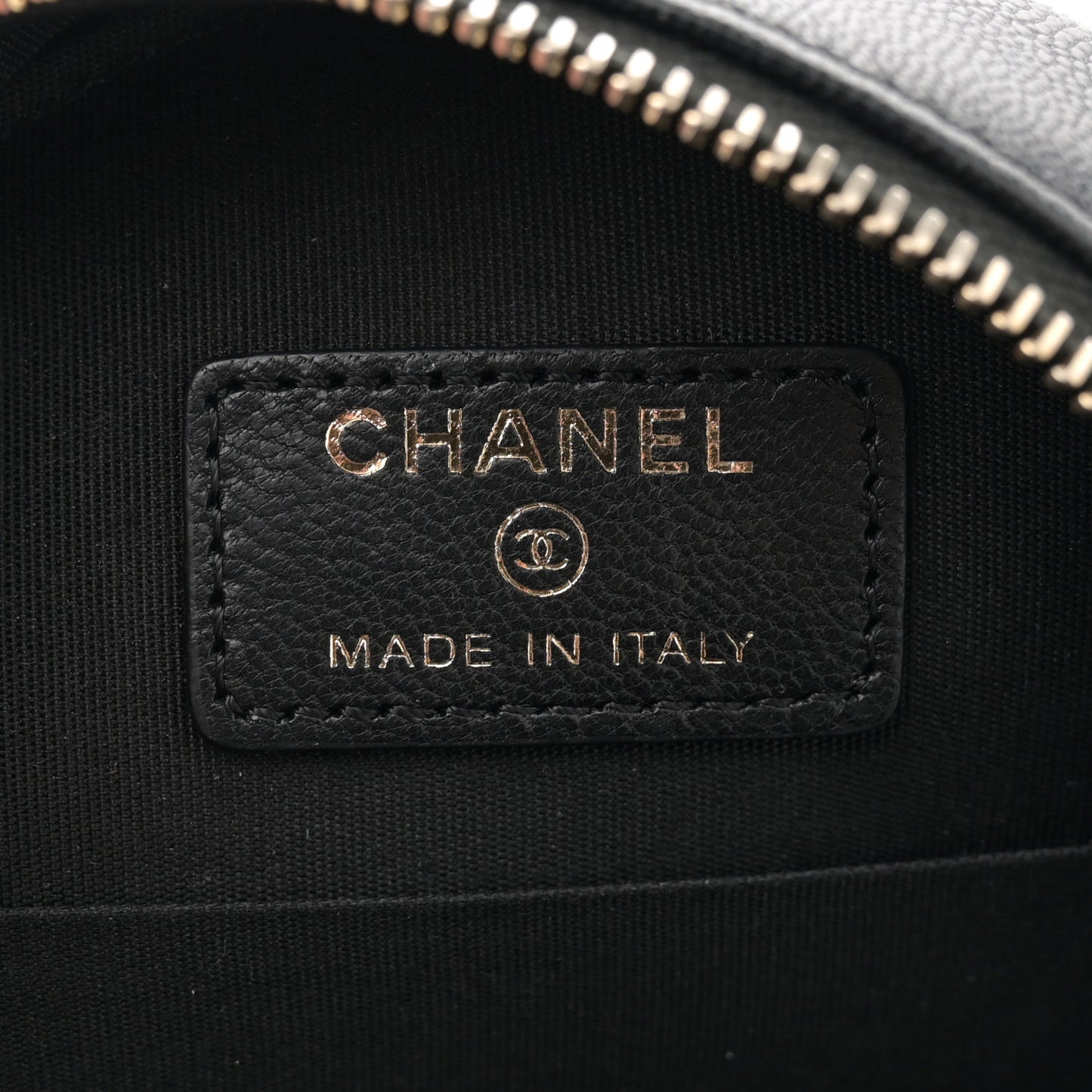 Lambskin Quilted Chanel 19 Round Clutch With Chain Black