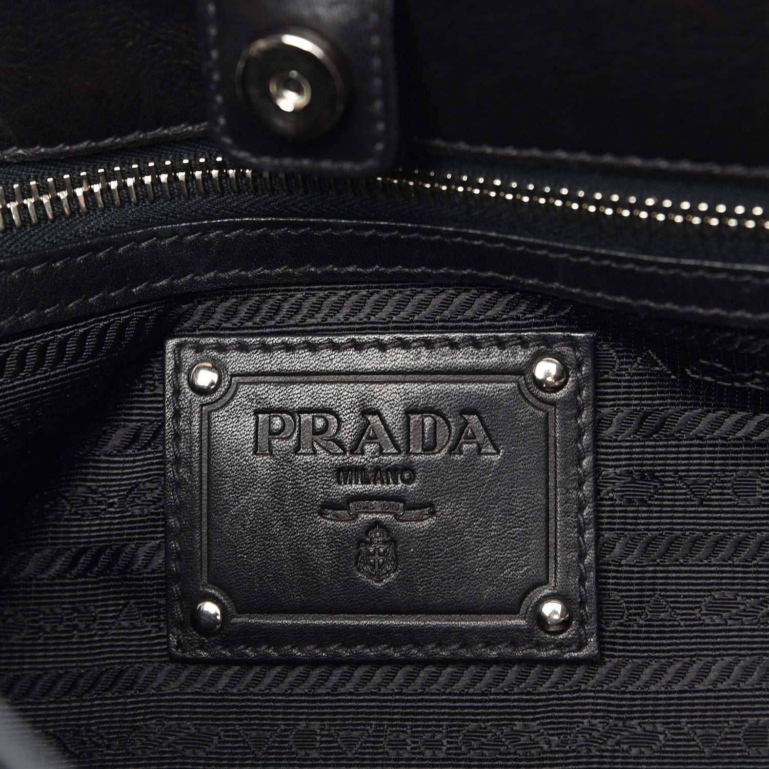 Prada Soft Calf Pleated Shoulder Bag Nero Black 7 of 9