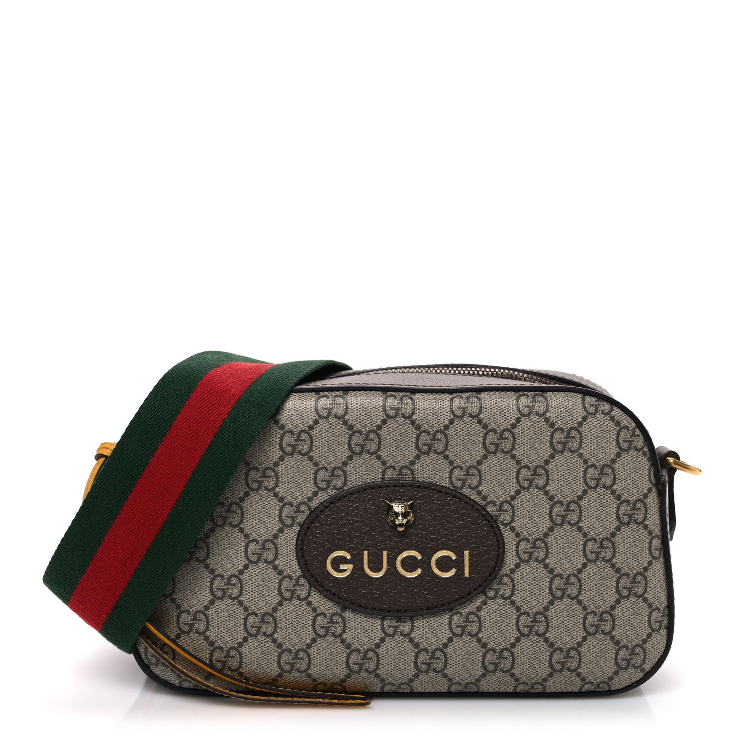 Gucci GG Supreme Monogram Web Neo Vintage Shoulder Bag Beige New Acero Crop 1 of 10
