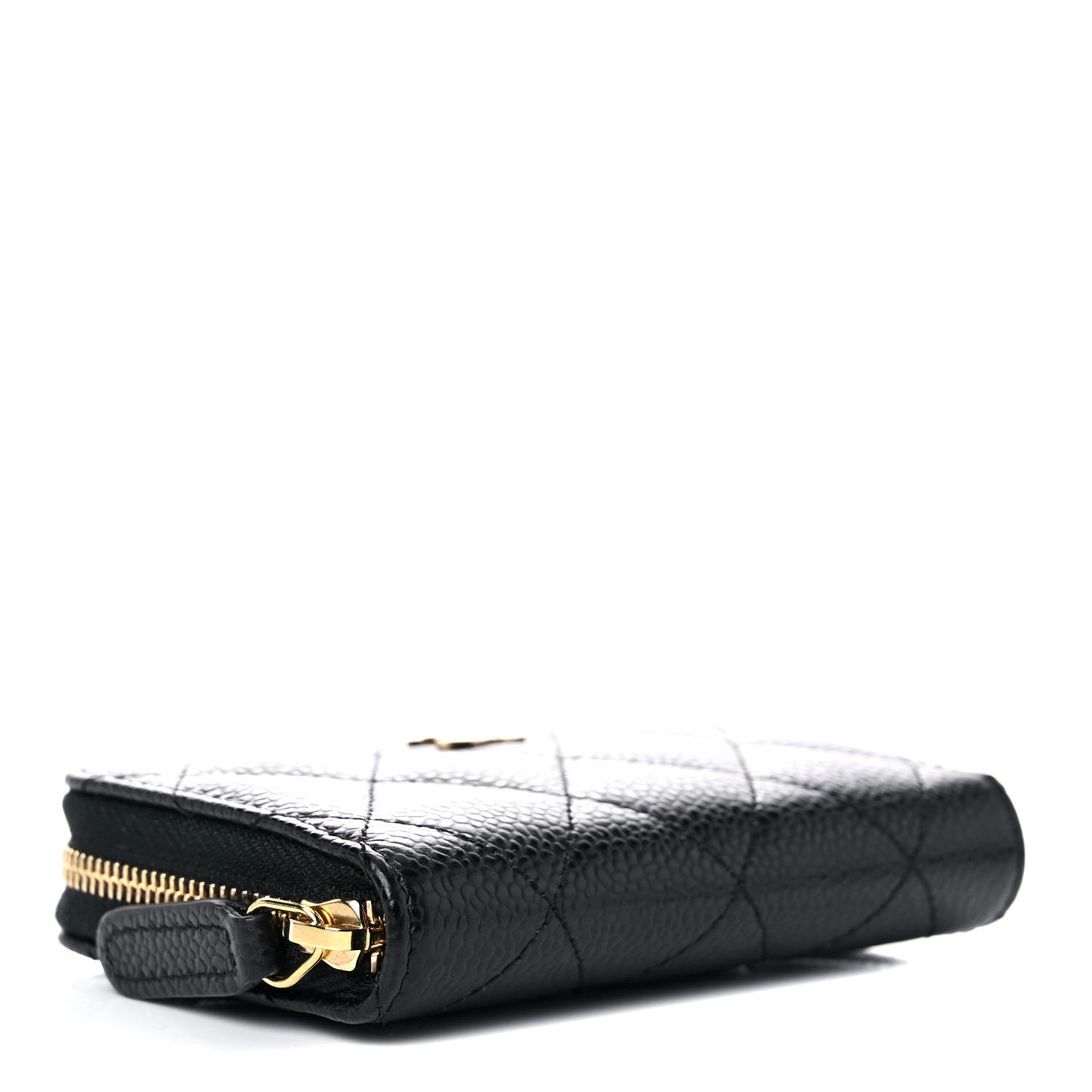 Caviar Quilted Zip Coin Purse Black