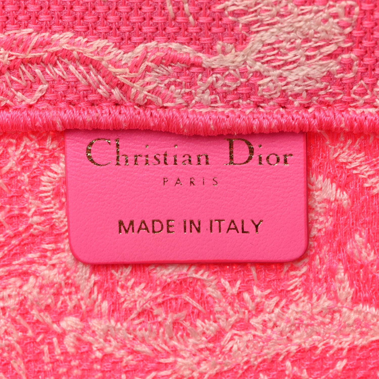 Christian Dior Canvas Embroidered Medium Dioriviera Toile De Jouy Book Tote Fluorescent Pink 6 of 12