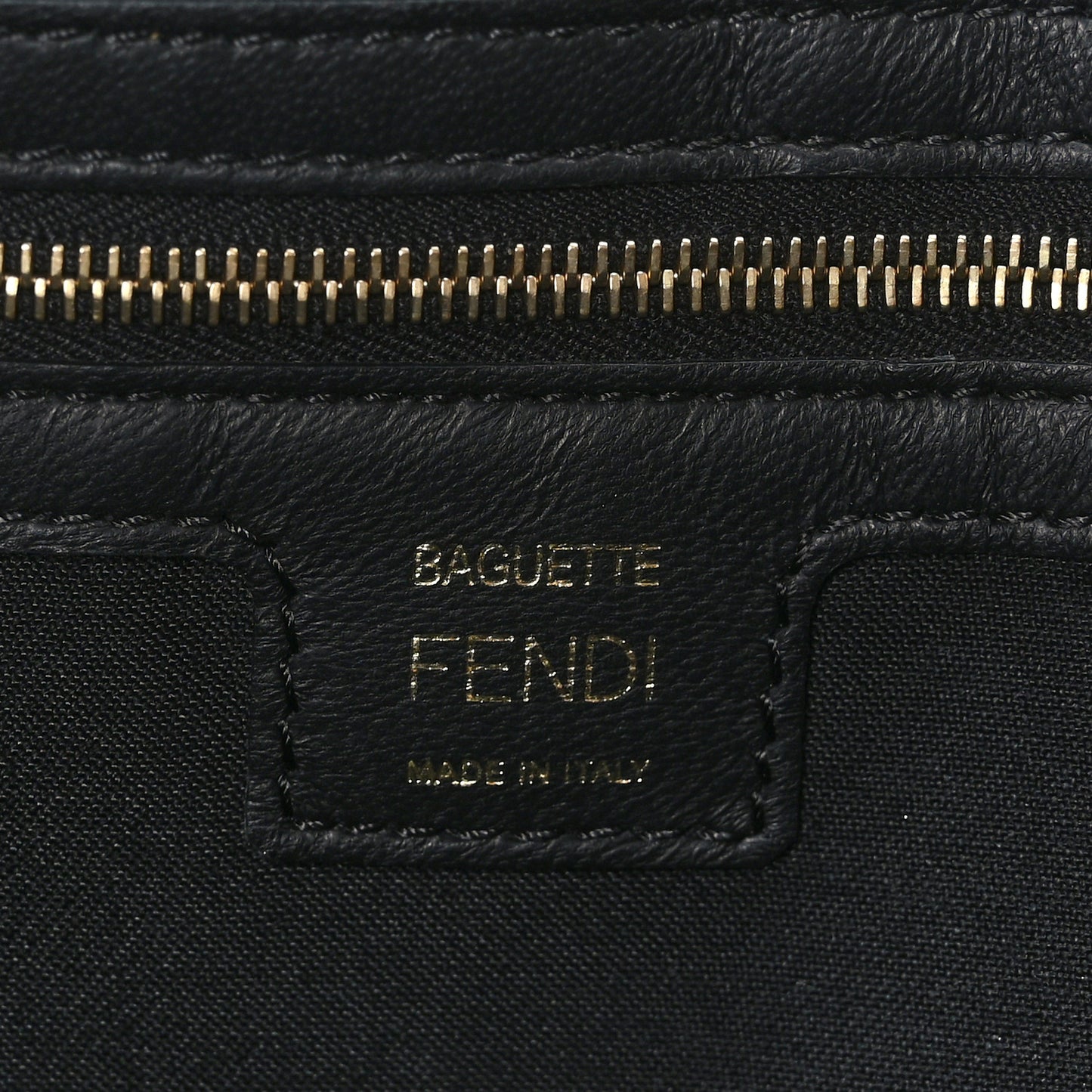 Nappa FF 1974 Embossed Large Baguette Black