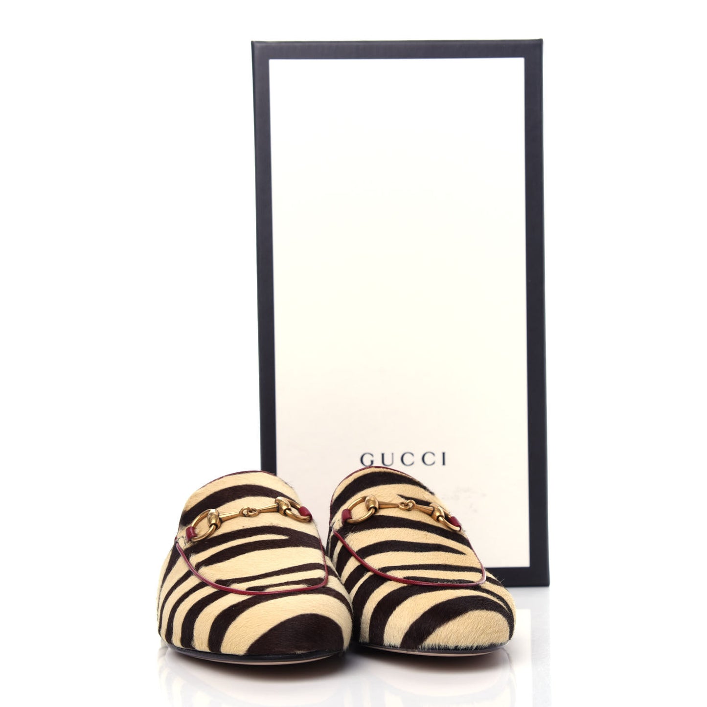 Calf Hair Tiger Print Womens Princetown Slippers 35.5 Natural Black Romantic Cherry