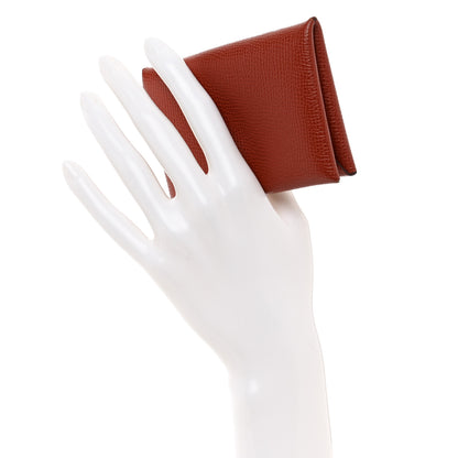 Hermes Epsom Verso Calvi Card Case Rouge Venetian Rose Texas 2 of 10