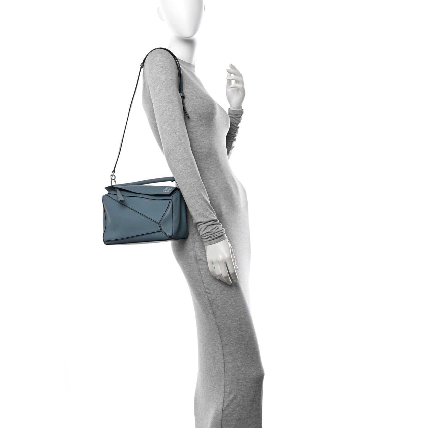 Calfskin Small Puzzle Bag Stone Blue