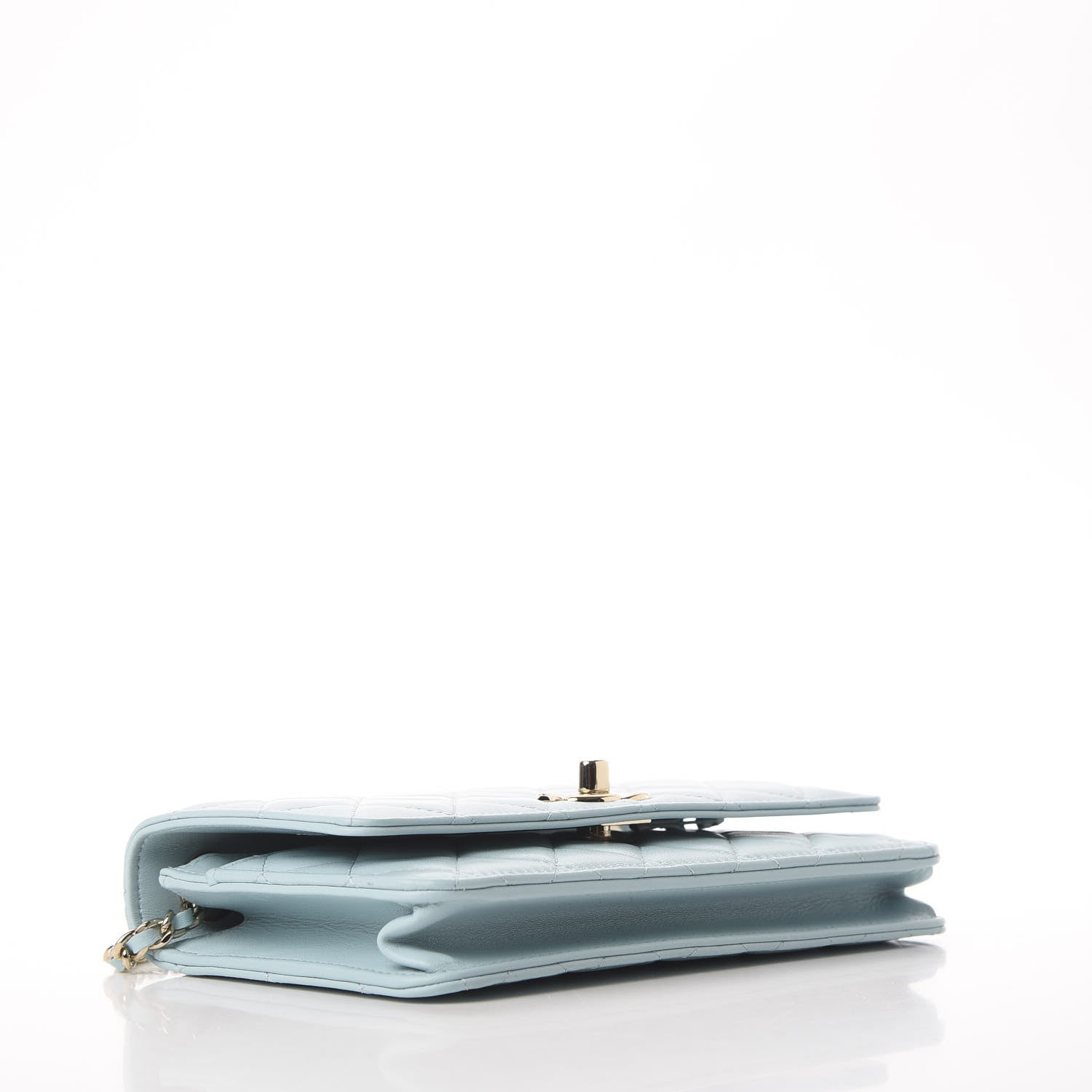 Chanel Lambskin Quilted Trendy CC Wallet On Chain WOC Light Blue 5 of 12