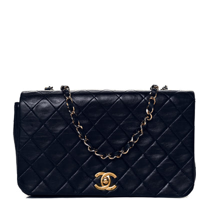 Chanel Lambskin Quilted Small Single Flap Navy 1 of 16