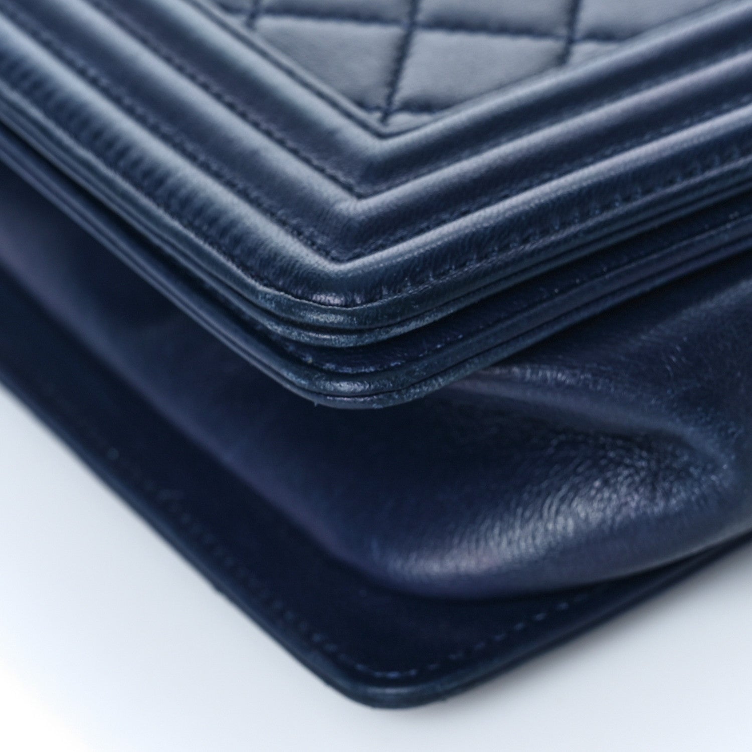 Chanel Lambskin Quilted New Medium Boy Flap Dark Navy Blue 8 of 16