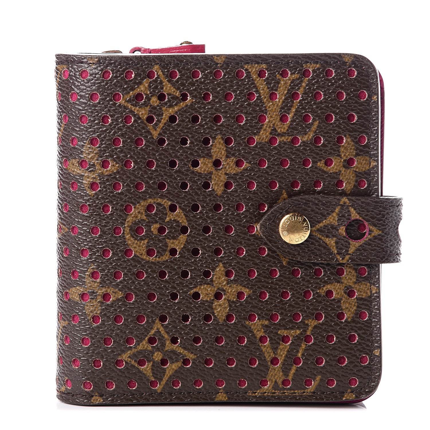 Louis Vuitton Monogram Perforated Compact Zipped Wallet Fuchsia 1 of 10