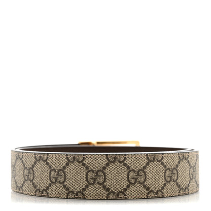 Gucci Supreme Monogram Calfskin Rectangular Belt 75 30 Brown 2 of 7