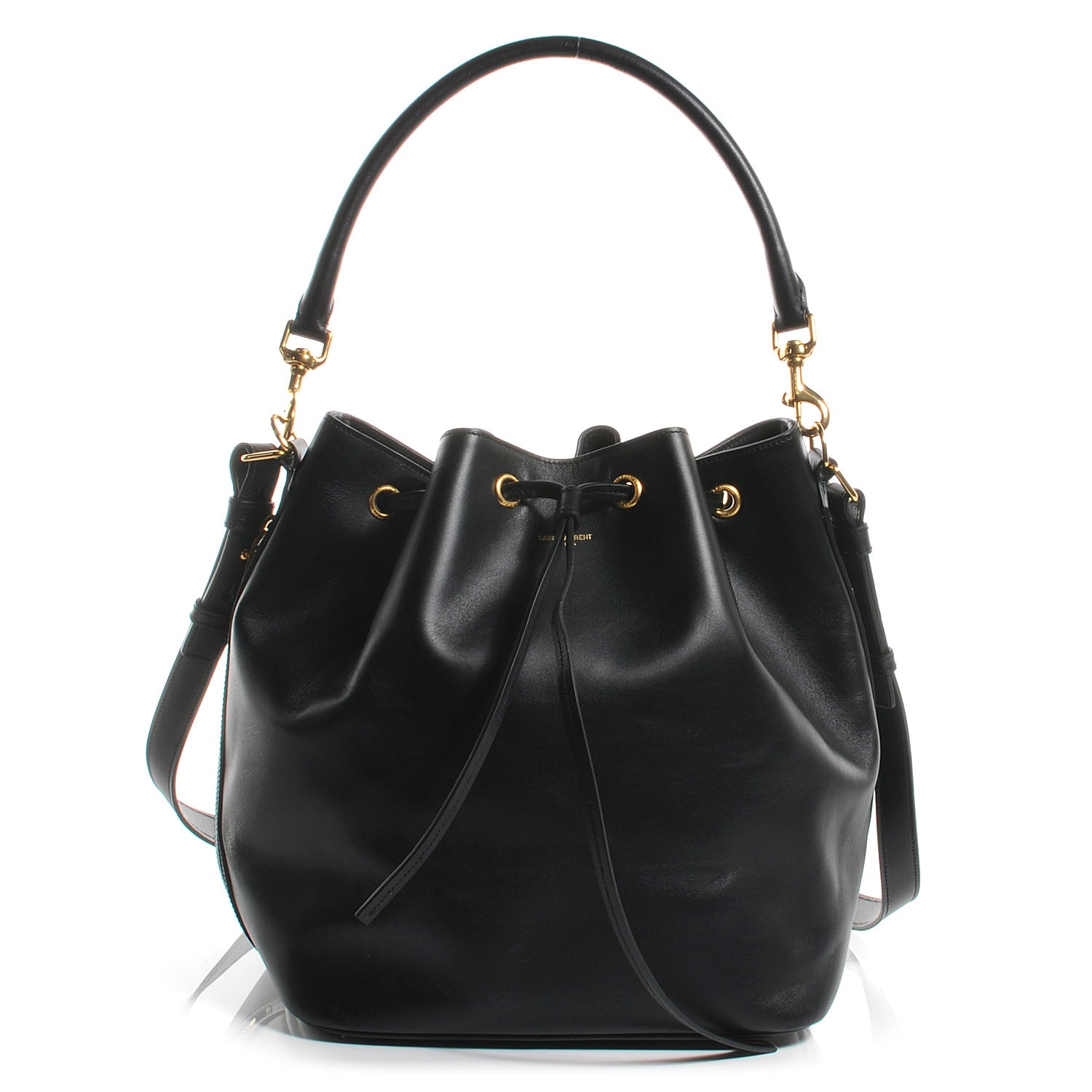 Saint Laurent Leather Seau Bucket Bag Medium Black 1 of 8