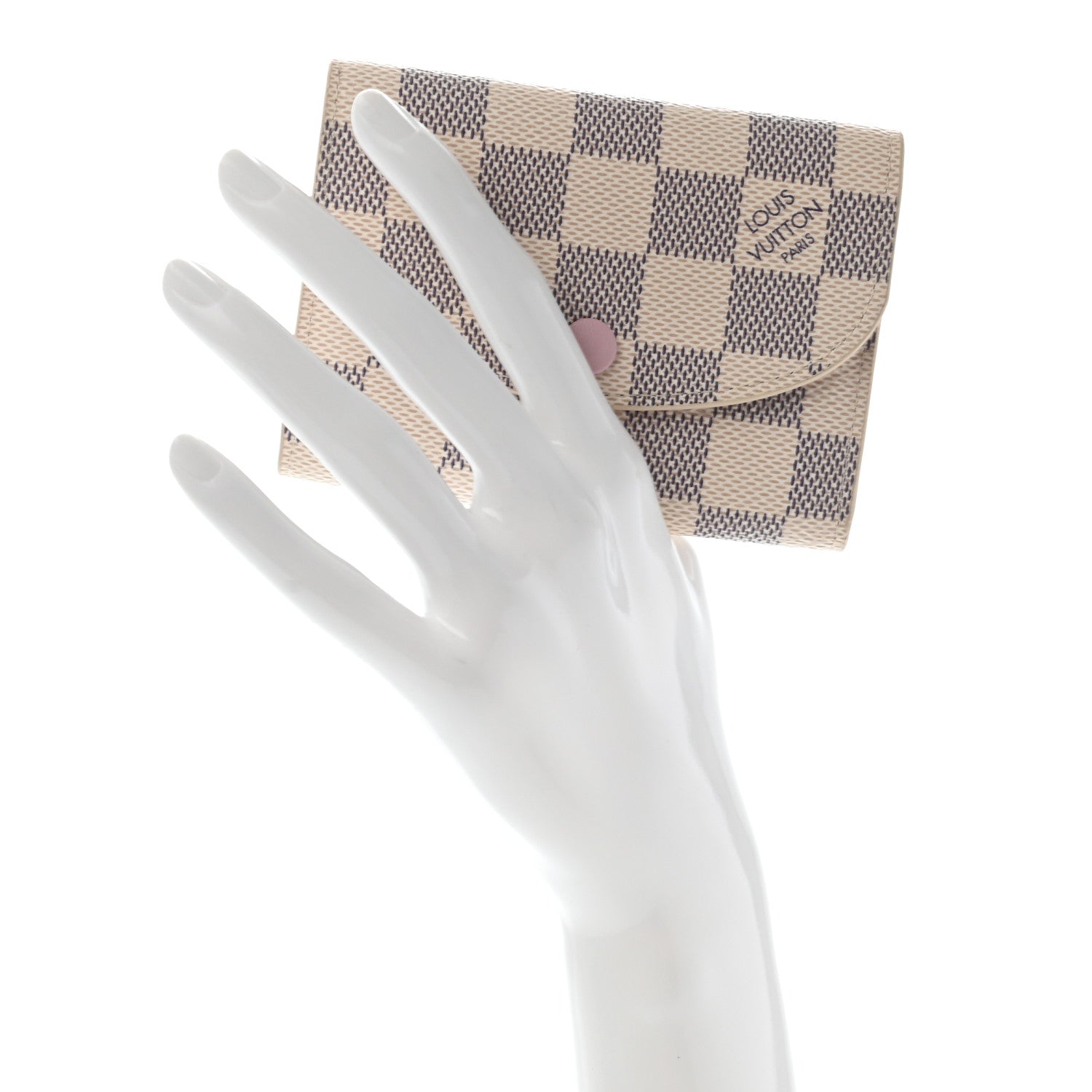 Louis Vuitton Damier Azur Rosalie Coin Purse Rose Ballerine 2 of 7
