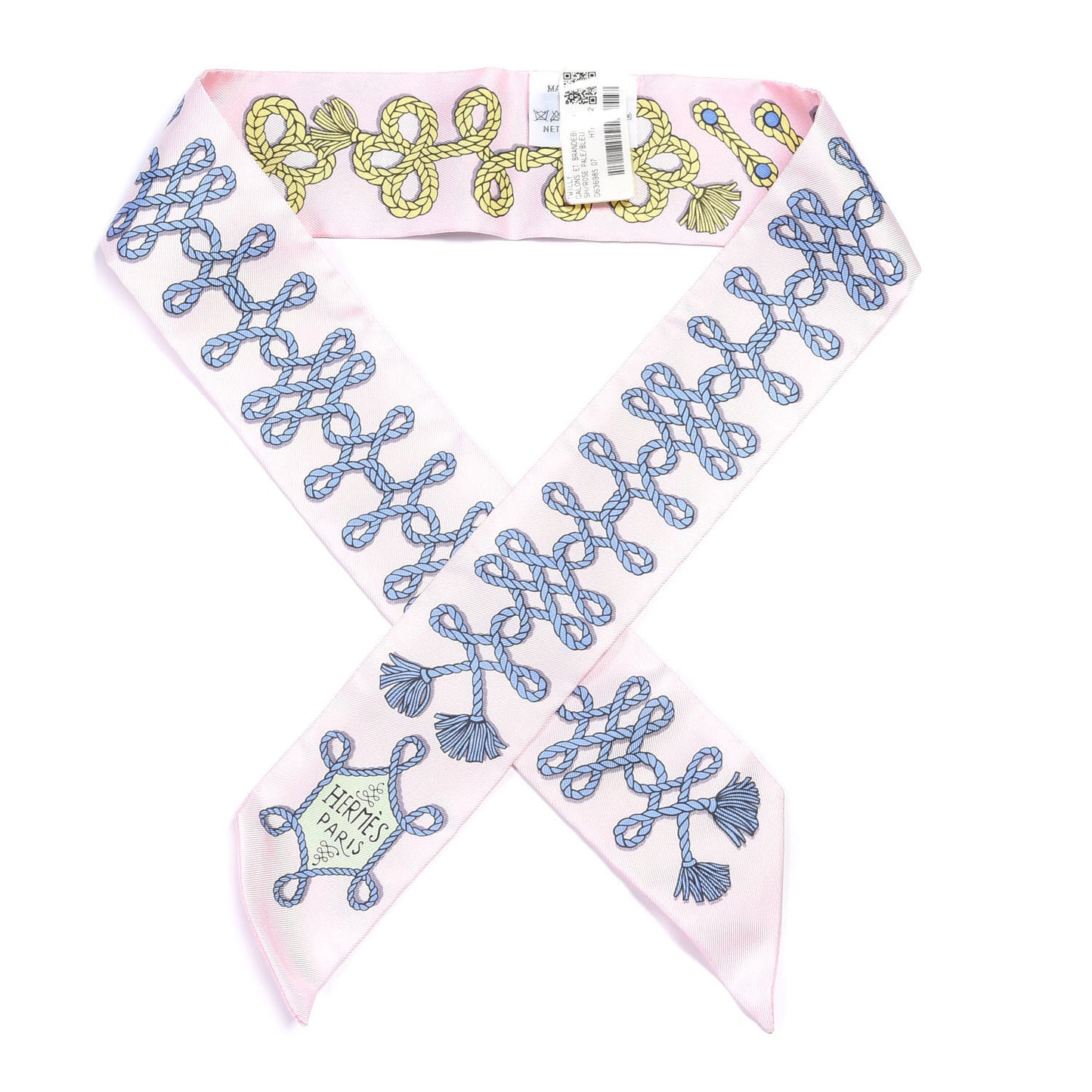 Silk Galons Et Brandebourg Twilly Rose Pale Bleu Jean
