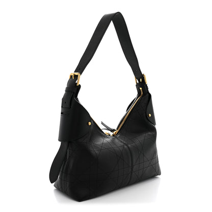 Christian Dior Grained Calfskin Flat Macrocannage Medium Voyage Bag Black 3 of 10