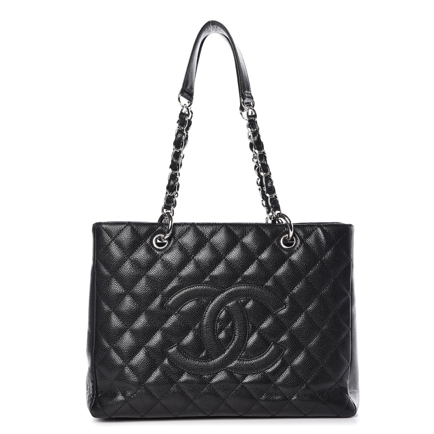 Caviar Quilted Grand Shopping Tote GST Black