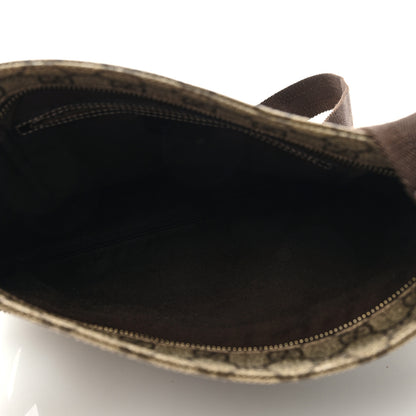 Gucci GG Supreme Monogram Selleria Calfskin Small Flat Side Zip Messenger Bag Beige Ebony Cocoa Dark Chocolate 5 of 8