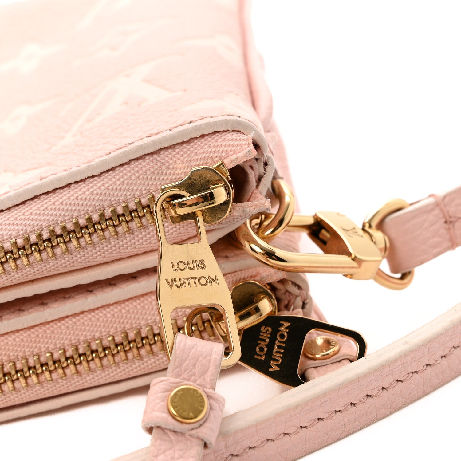Louis Vuitton Empreinte Monogram Double Zip Pochette Rose 11 of 13
