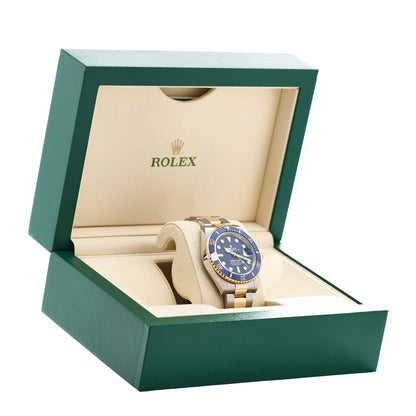 Rolex Stainless Steel 18K Yellow Gold 41mm Submariner Date Watch Royal Blue 126613LB 5 of 5