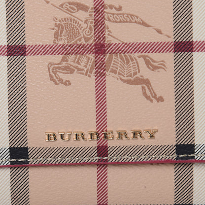 Burberry Haymarket Check Henley Wallet On Chain Coral Red 9 of 11