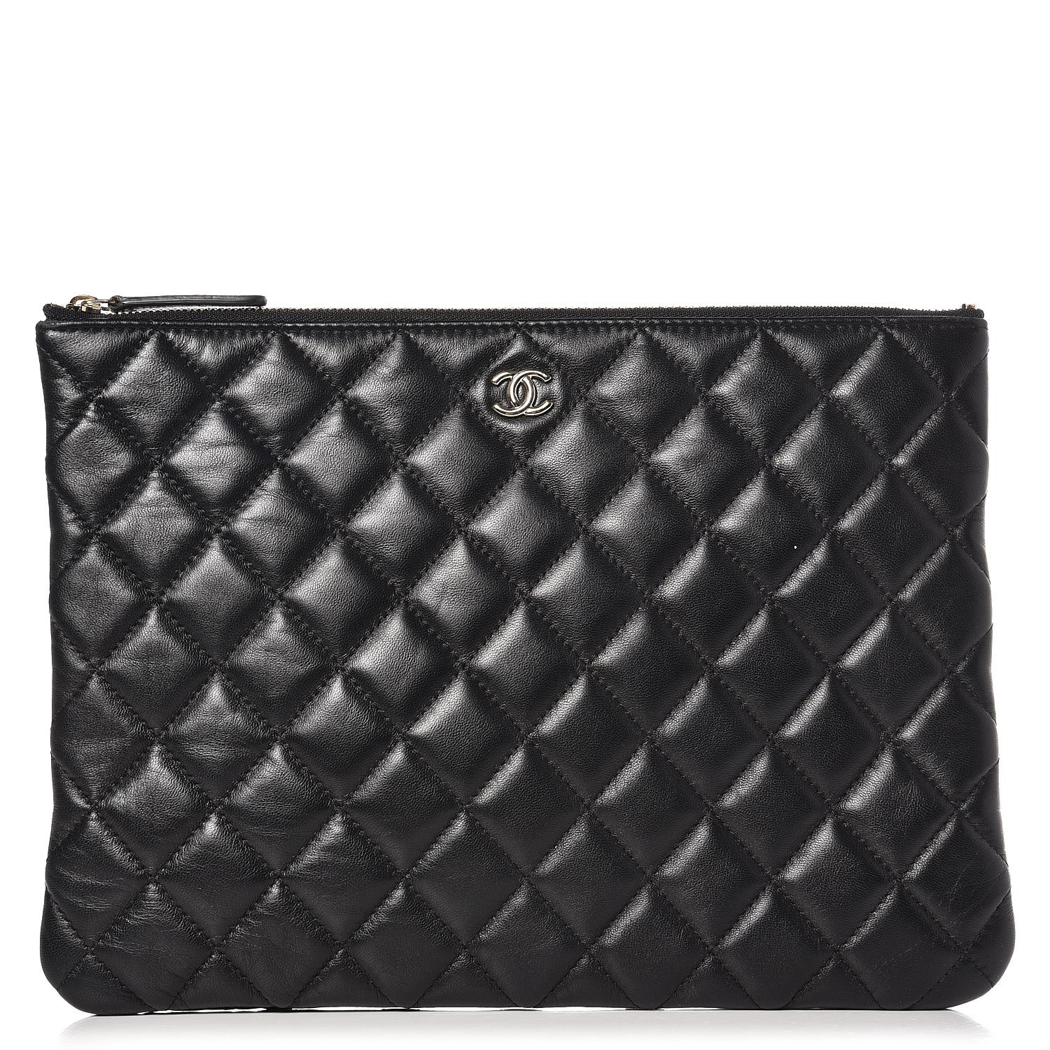 Chanel Lambskin Quilted Medium Cosmetic Case Black 1 of 7