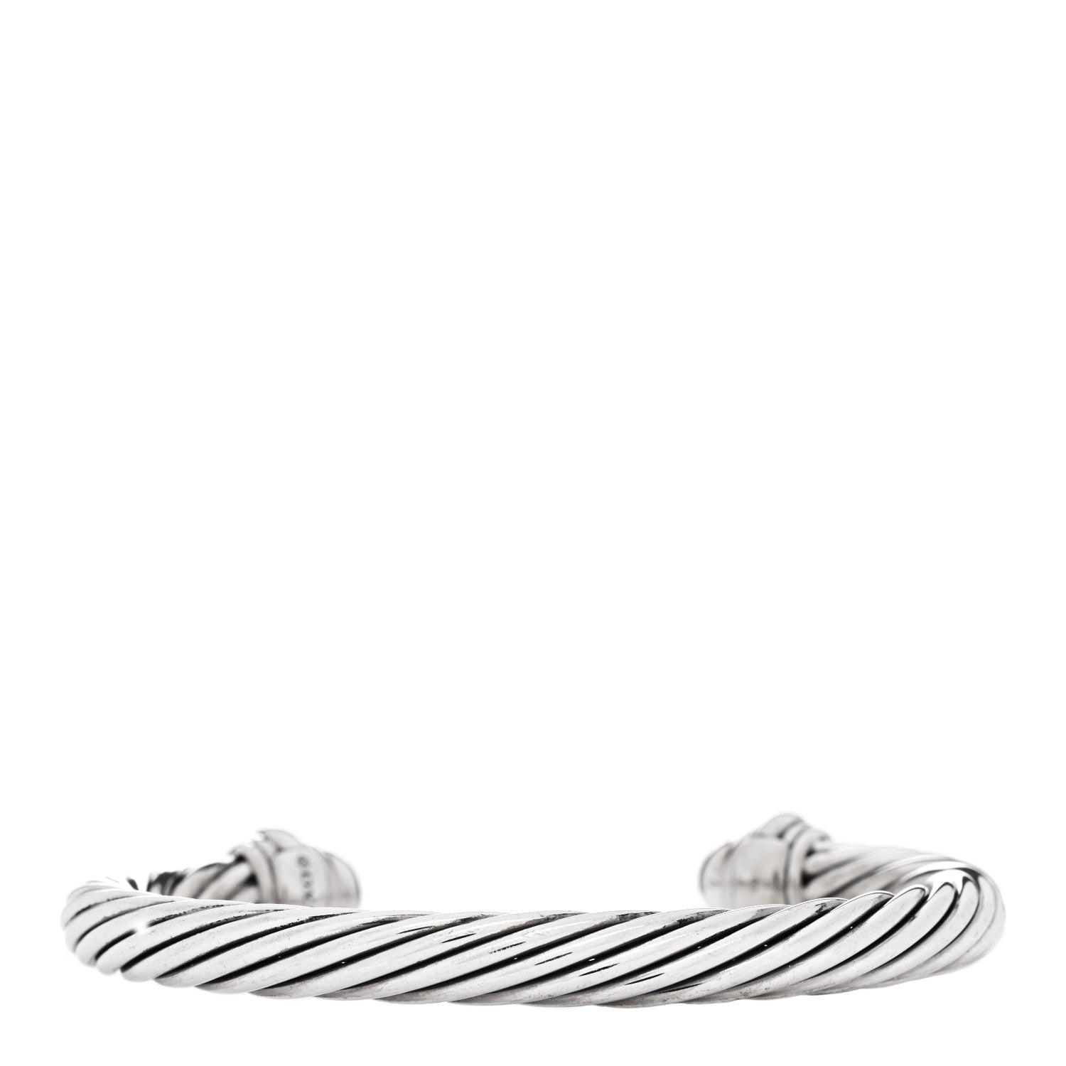 David Yurman Sterling Silver Diamond 7mm Cable Classics Bracelet 2 of 3