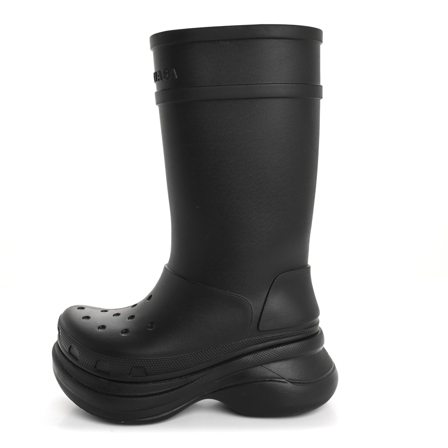 Balenciaga X CROCS Rubber Womens Rain Boots 37 Black 1 of 9
