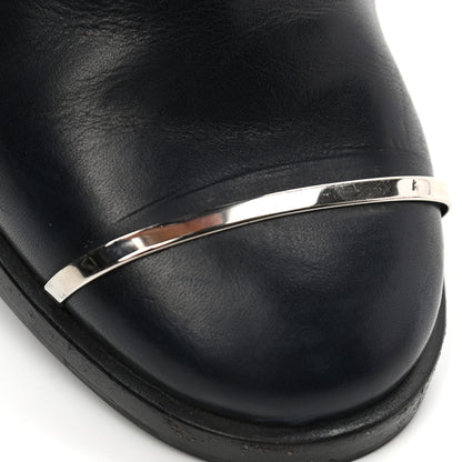 Chanel Calfskin CC Cap Toe Knee High Boots 37 Marine Fonce 11 of 11