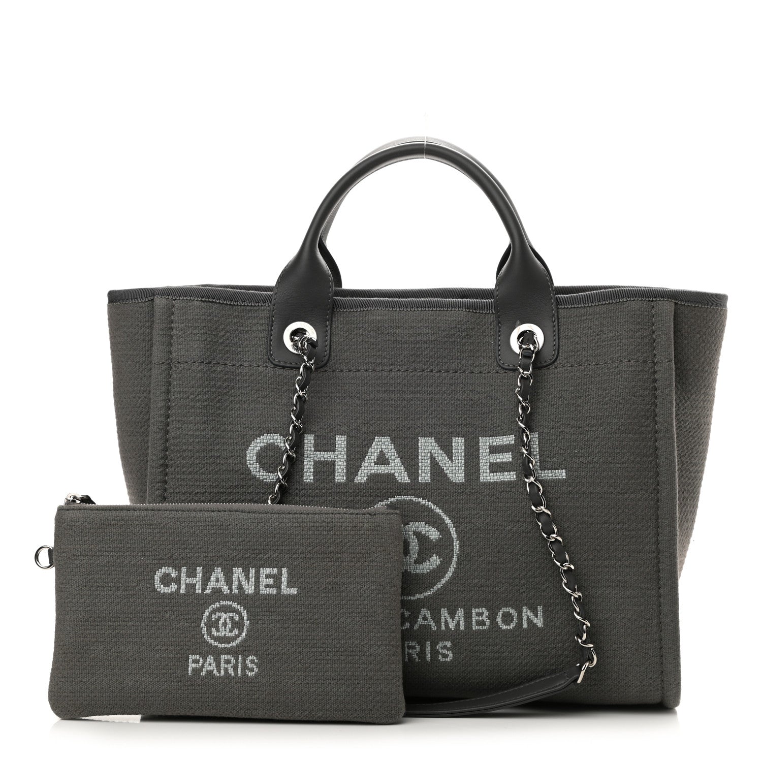 Chanel Mixed Fibers Small Deauville Tote Grey 1 of 12