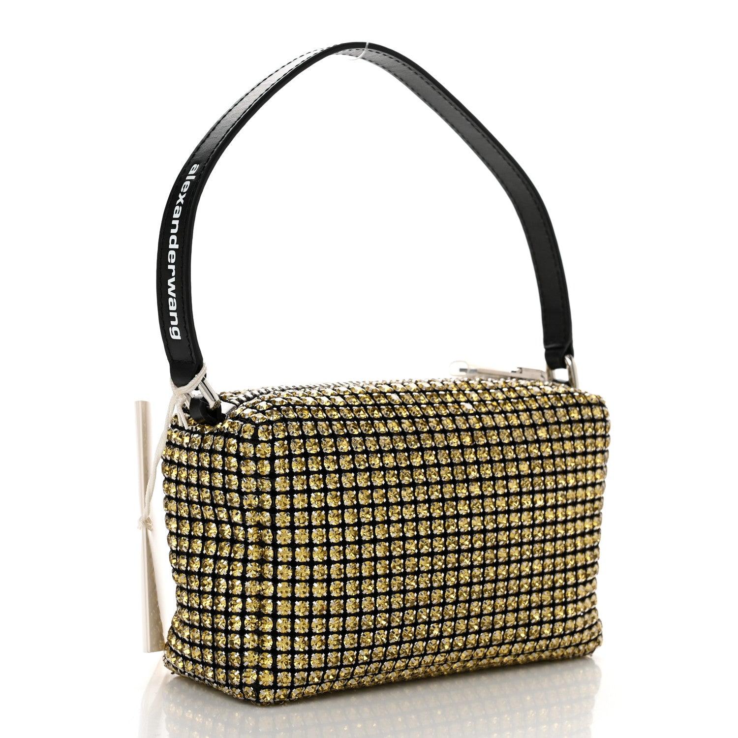 Alexander Wang Mesh Crystal Rhinestone Mini Heiress Pouch Porcelain 2 of 13