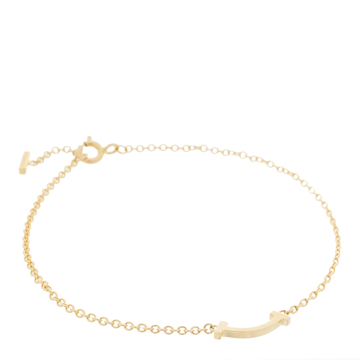 Tiffany 18K Yellow Gold Mini T Smile Bracelet 1 of 4
