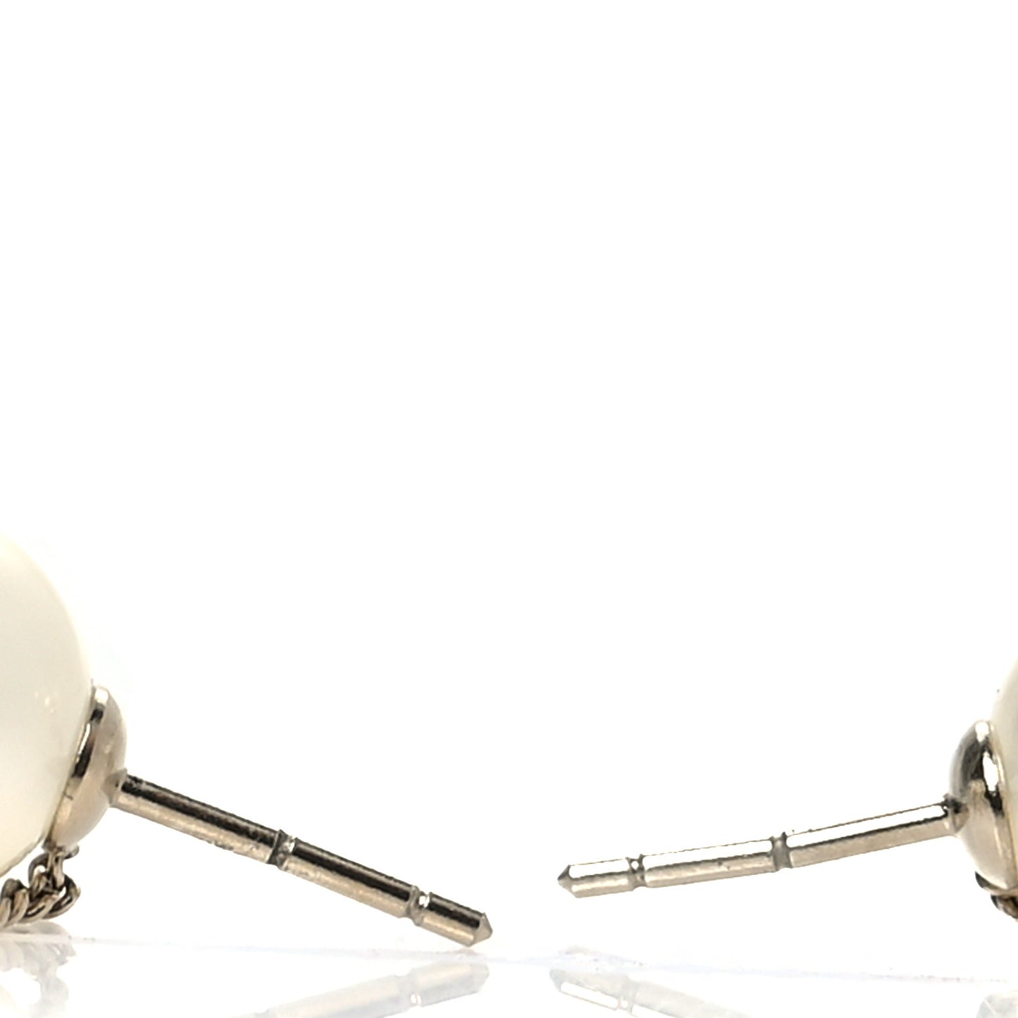 Pearl CC Chain Drop Earrings Gold