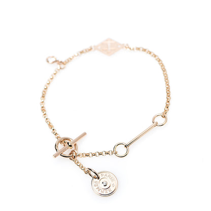 Hermes 18K Rose Gold Diamond Gambade Bracelet ST 2 of 4