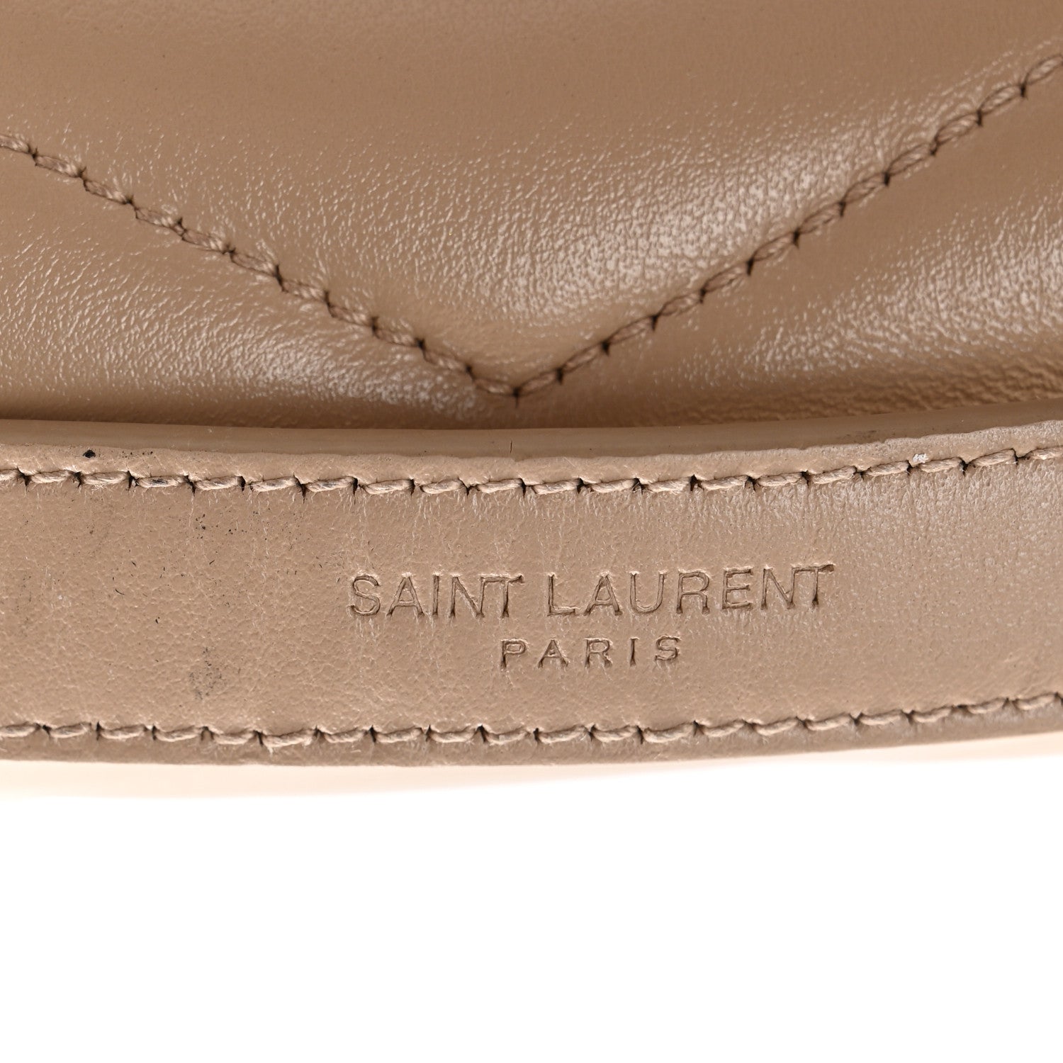 Saint Laurent Calfskin Y Quilted Monogram Small Loulou Chain Satchel Dark Beige 14 of 15