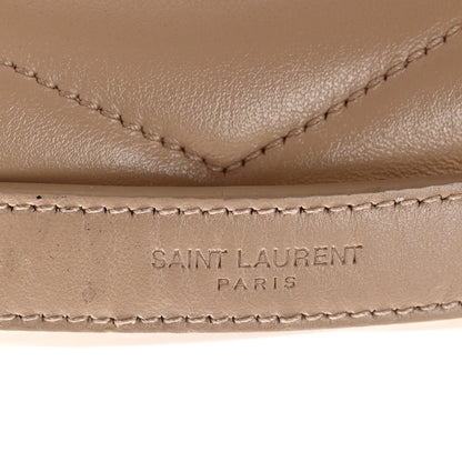 Saint Laurent Calfskin Y Quilted Monogram Small Loulou Chain Satchel Dark Beige 14 of 15
