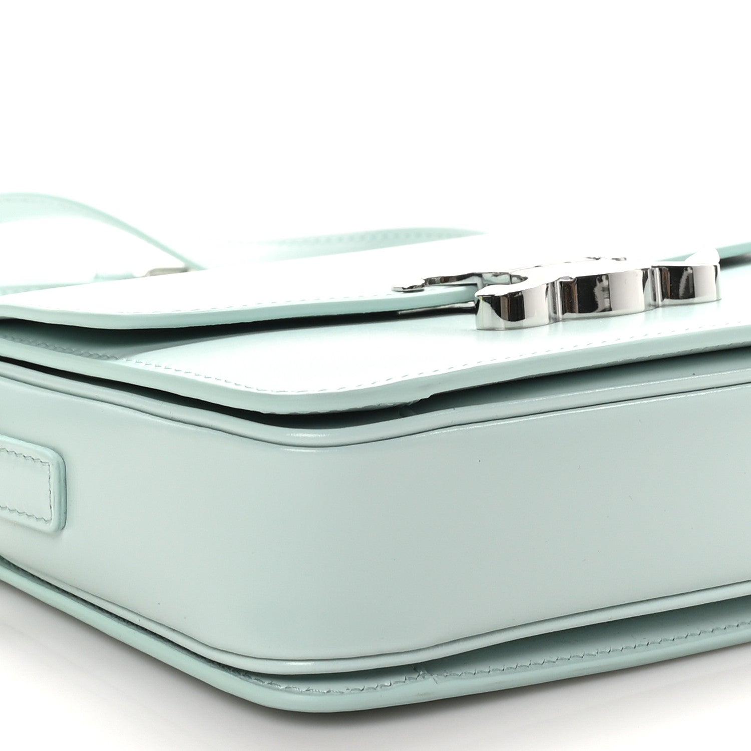 Celine Shiny Calfskin Teen Triomphe Light Aqua 8 of 10