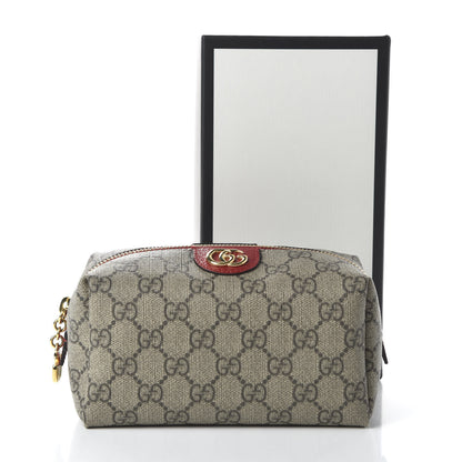 Gucci Soft GG Supreme Monogram Calfskin Medium Ophidia Cosmetic Case Beige Ebony Hibiscus Red 11 of 11