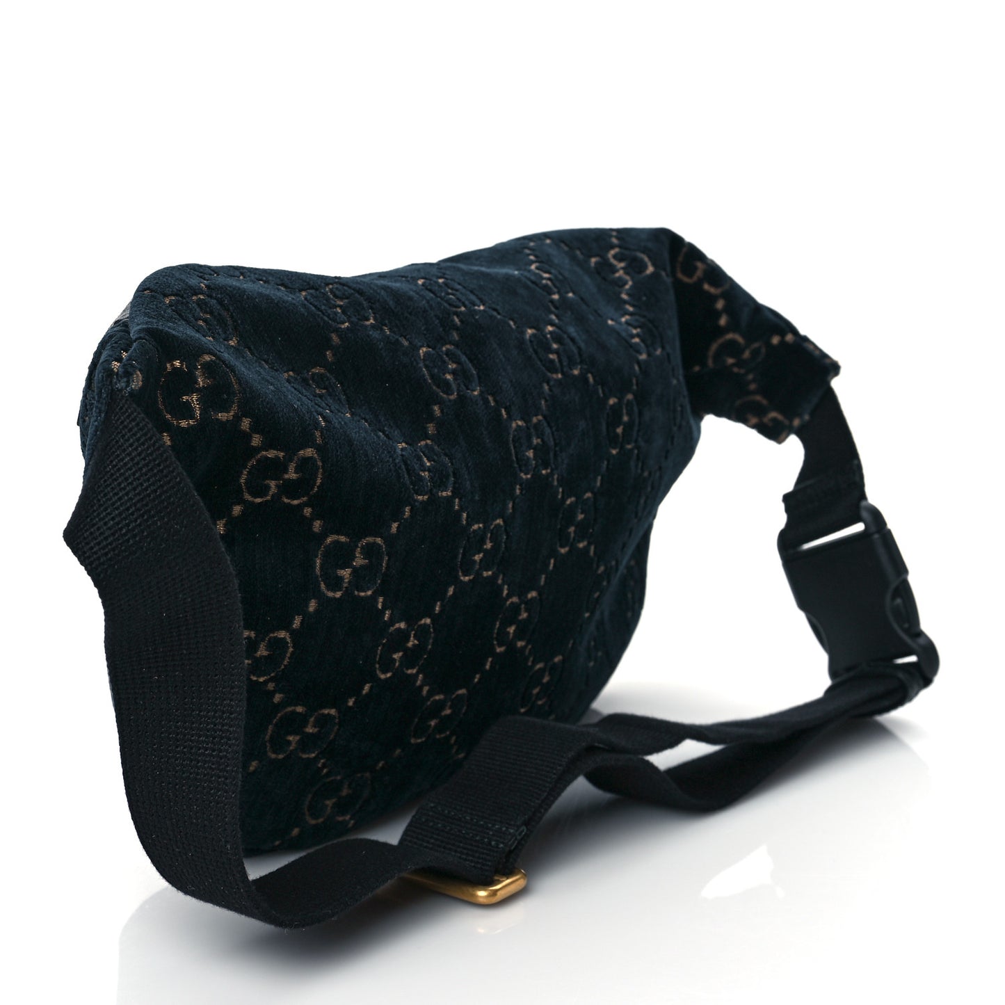 Velvet GG Monogram Web Belt Bag Blue Beige