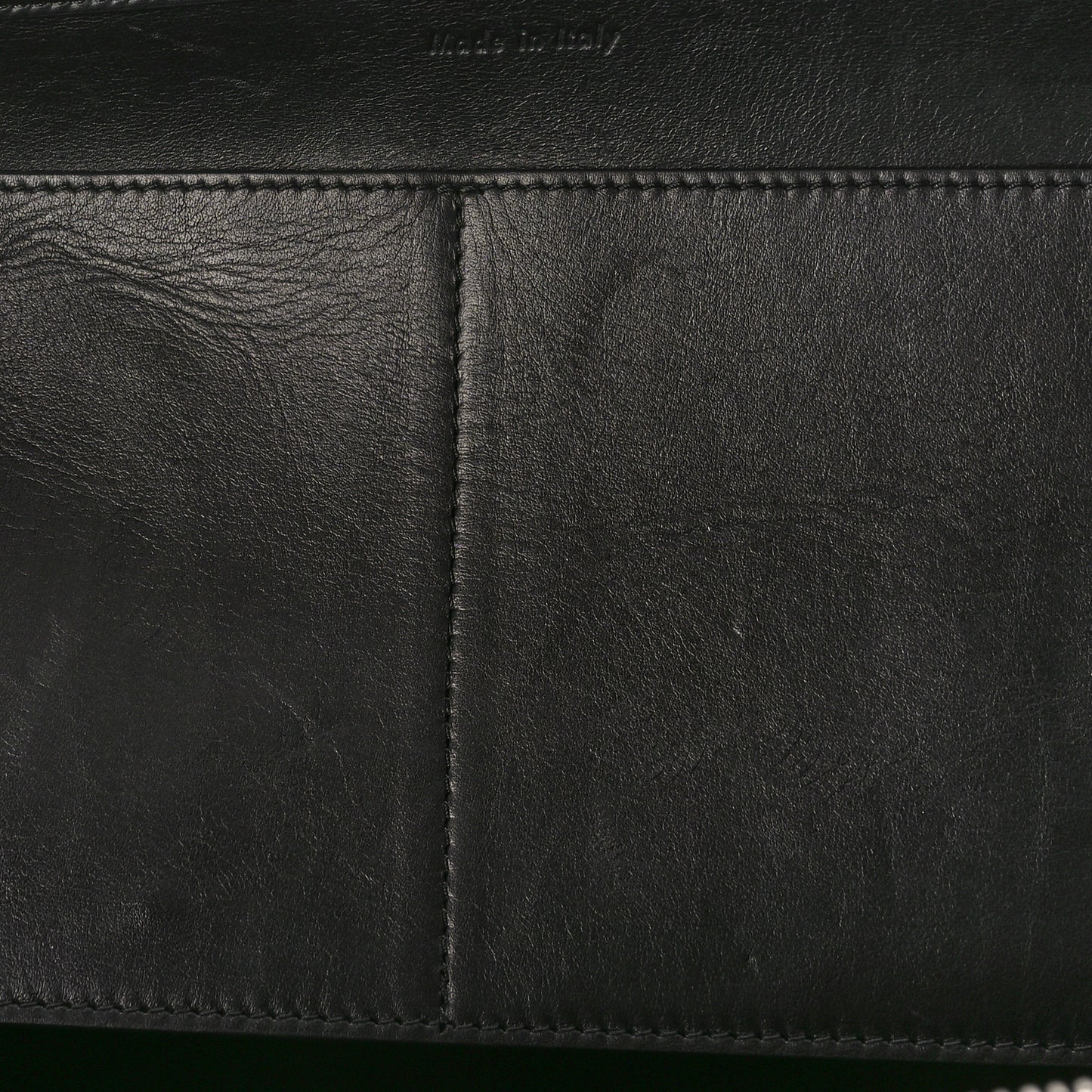Supple Natural Calfskin Medium Tri-Fold Bag Black
