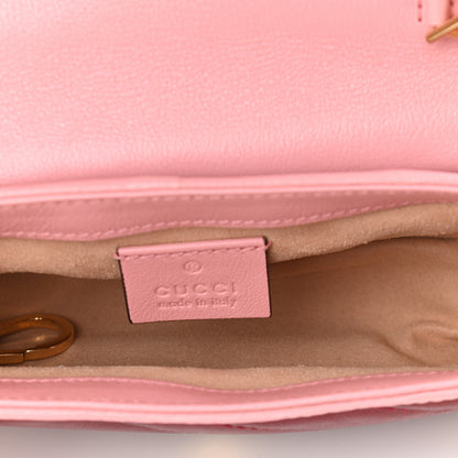 Gucci Azalea Calfskin Enamel Matelasse Diagonal Super Mini Torchon GG Marmont Shoulder Bag New Cherry Red Wild Rose 5 of 11