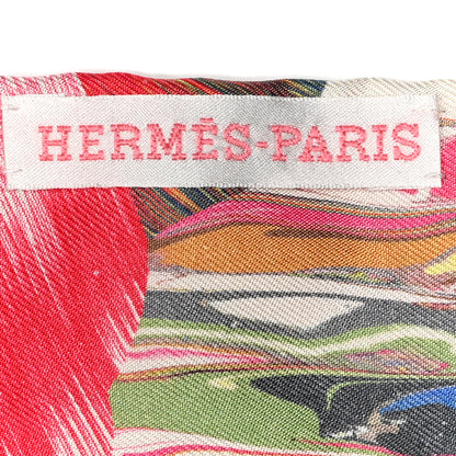 Hermes Silk Marble Silk Twilly Rose Vert Violet 4 of 4
