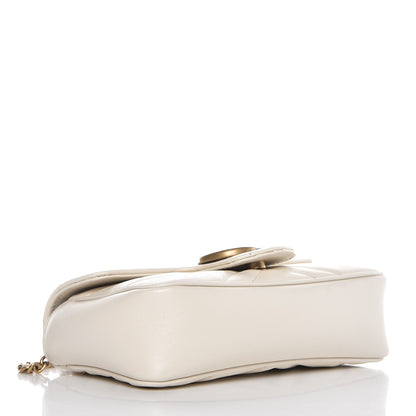 Gucci Calfskin Matelasse Super Mini GG Marmont Shoulder Bag White 5 of 15