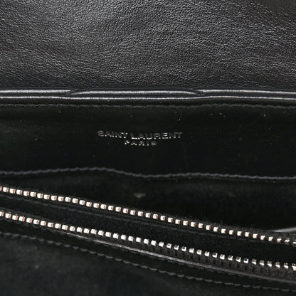 Saint Laurent Calfskin Y Quilted Monogram Small Loulou Chain Satchel Black 6 of 9
