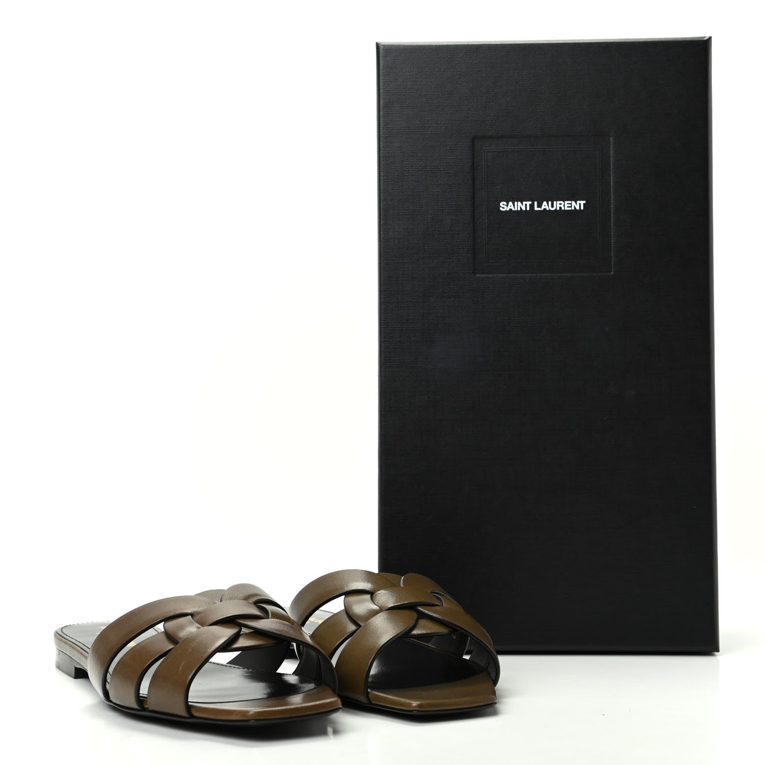 Saint Laurent Calfskin Nu Pied 05 Slide Sandals 37 Brown 11 of 11