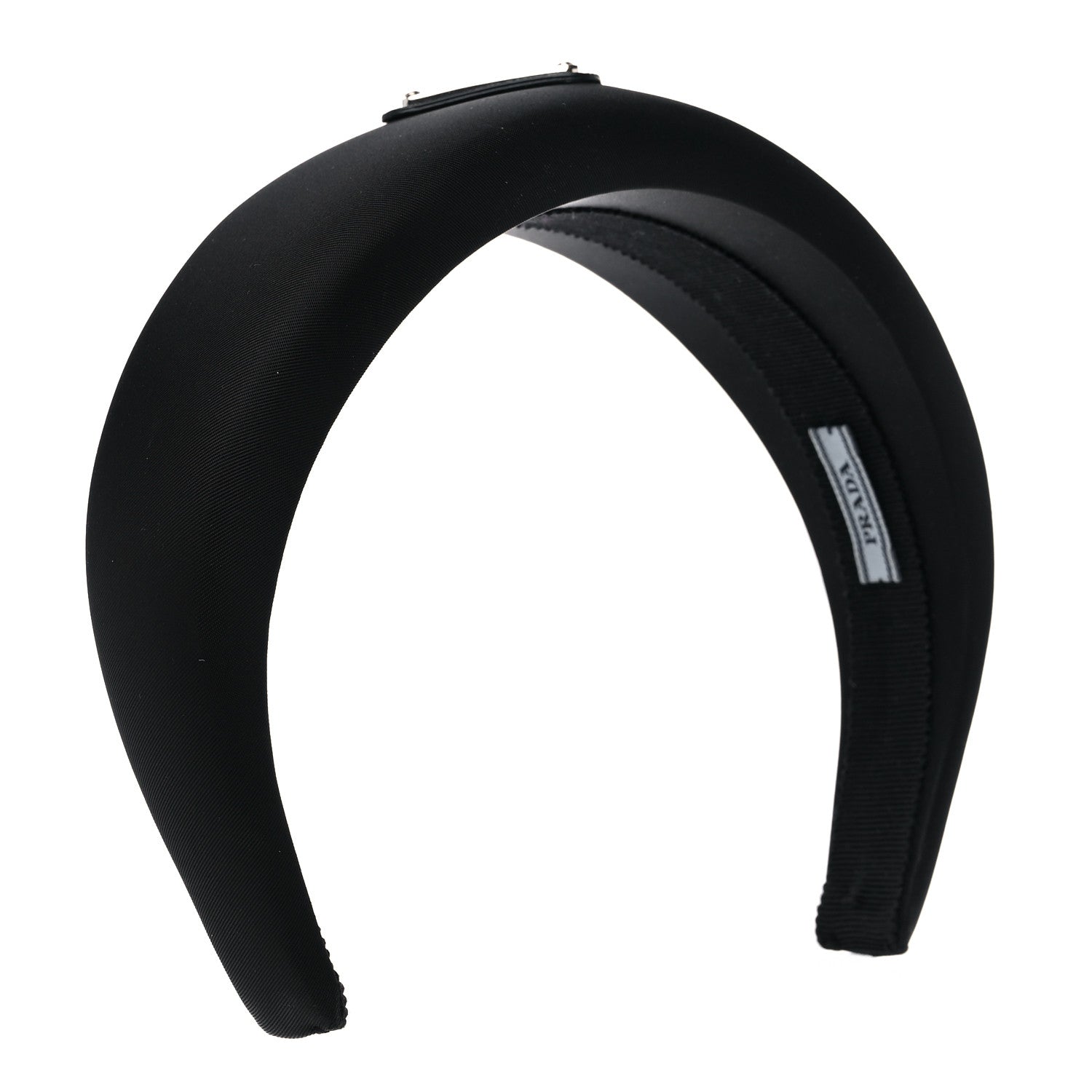 Prada Re-Nylon Metal Triangle Logo Headband Black 2 of 7