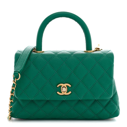 Chanel Caviar Quilted Mini Coco Handle Flap Green 1 of 11