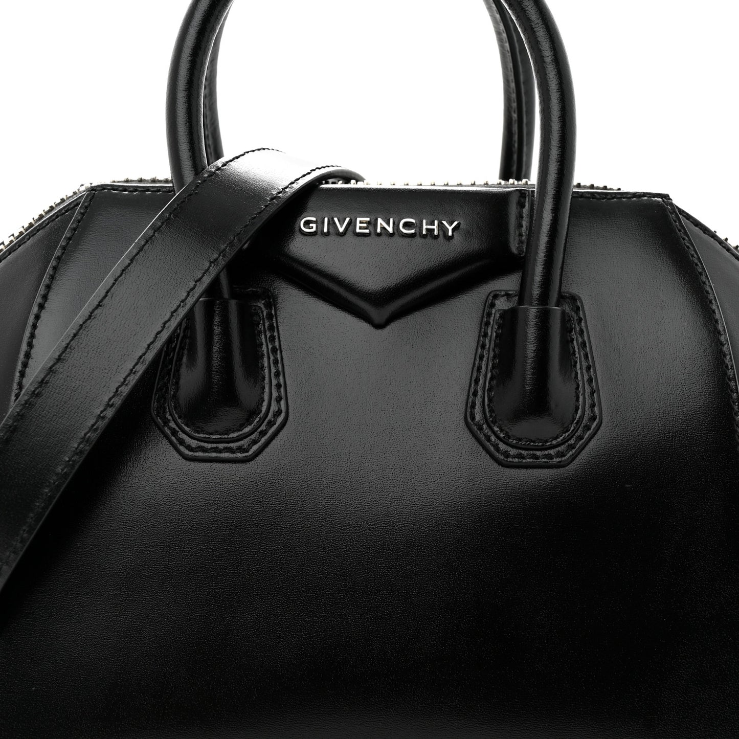 Shiny Lord Calfskin Mini Antigona Black