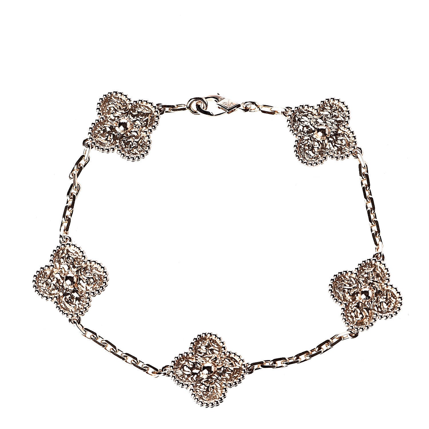 Van Cleef & Arpels 18K Rose Gold 5 Motifs Vintage Alhambra Bracelet 1 of 5